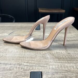 Steve Madden Tan Heels with Clear Panels